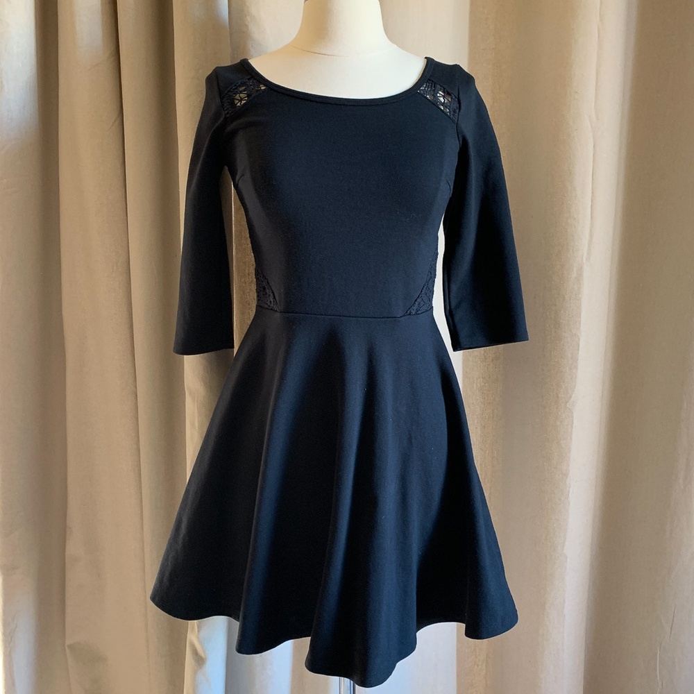 Hollister Black Knit Skater Dress S